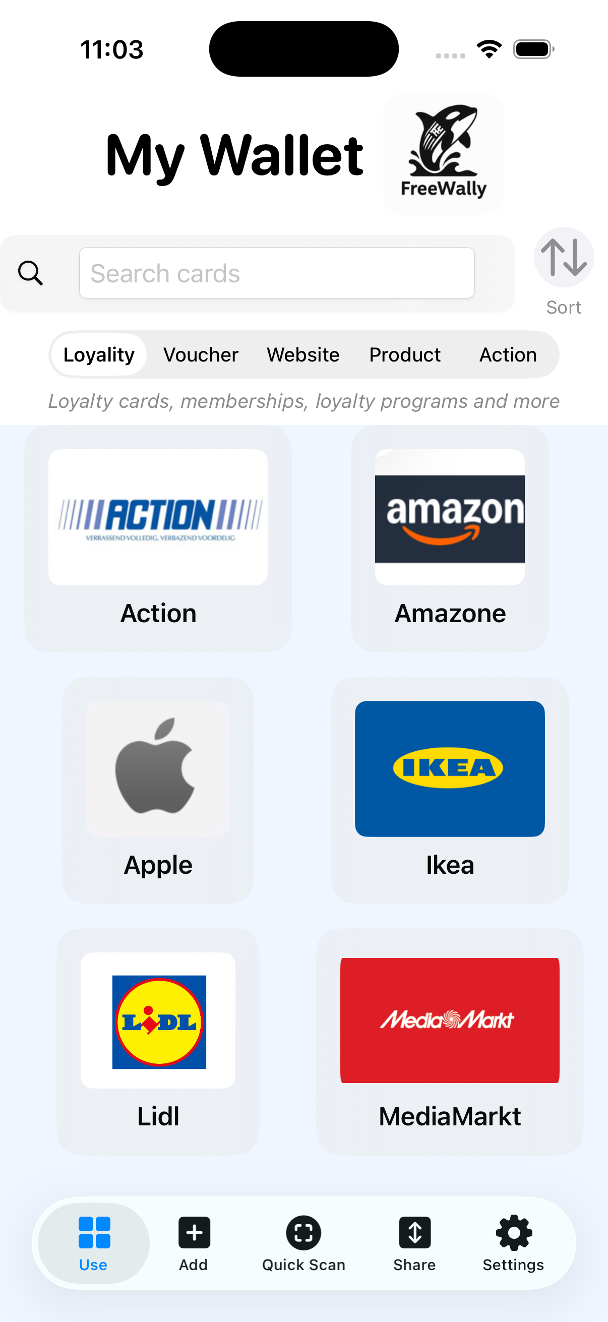 Customer cards